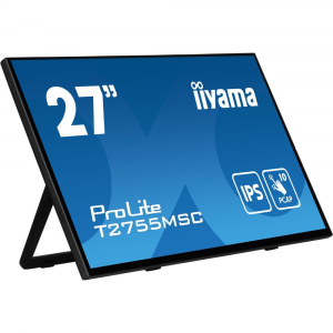 Монитор LCD Iiyama 27'' T2755MSC-B1, IPS Touch 1920x1080 60Hz 5ms 400cd HDMI DisplayPort USB M/M, черный, фото 
