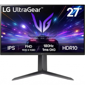 Монитор 27 LG UltraGear 27GS65F-B IPS 1920x1080, 180 Гц, 1 мс, 16:9, 400 кд/м2, 1хHDMI, 1хDP, выход на наушники, черный, фото 
