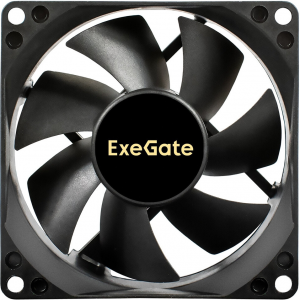 Вентилятор 12В DC ExeGate ExtraSilent ES08025B3P (80x80x25 мм, 2-Ball (двойной шарикоподшипник), 3pin, 2000RPM, 19dBA), фото 