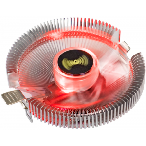 Кулер ExeGate Wizard EE91-PWM.RED (Al, LGA775/1150/1151/1155/1156/1200/1700/1851/AM2/AM2+/AM3/AM3+/AM4/AM5/FM1/FM2/754/939/940, TDP 75W, Fan 90mm, PWM, 800-2400RPM, Hydro bearing, 4pin, 11-24db, 215г, красная подсветка, с термопастой, на защелках, Color B, фото 