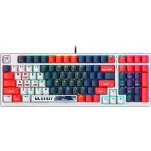 Клавиатура A4Tech Bloody S98 Sports Navy BLMS Plus механическая синий/белый USB for gamer LED (S98 SPORTS NAVY BLMS RED PLUS), фото 
