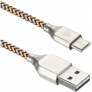 USB кабель ACD-Titan Type-C ~ USB-A Нейлон, 1м, желто-черный (ACD-U927-C2Y), фото 