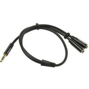 Переходник-разветвитель Vention гибкий Jack 3.5 mm M/Jack 3.5 mm F x 2 - 0.3м, фото 