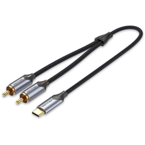 Переходник-разветвитель Vention гибкий USB-C M/2RCA M - 1.5м, фото 