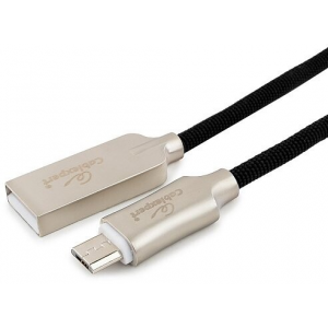 Кабель USB 2.0 Cablexpert CC-P-mUSB02Bk-0.5M, AM/microB, серия Platinum, длина 0.5м, черный, блистер, фото 