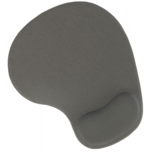 Коврик для мыши с подушкой под запястье Gembird MP-WR-GRAY, серый, 225х195х5мм, ткань+резина, блистер, фото 