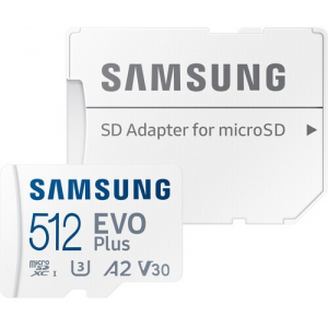 Флеш карта microSDXC 512GB Samsung MB-MC512SA/EU EVO Plus + adapter, фото 