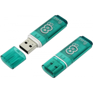 Флеш Диск 8Gb USB Drive  Smartbuy Glossy series Green (SB8GBGS-G), фото 