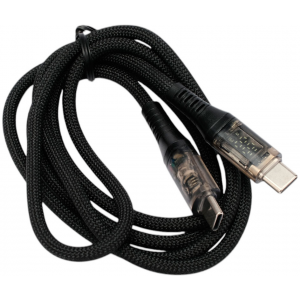 Кабель USB2.0 Cablexpert CCP-USB2-CMCM-SCR-1M, AM/Type-C, 6A, 66Вт, PD/QC3.0, дисплей, оплетка, медь, 1м, черный, пакет, фото 