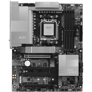 Материнская плата MSI PRO X870-P WIFI, AM5, AMD X870, 4xDDR5, 4xSATA, 3xM.2, 1xPCI-E 5.0 x16, 1xPCI-E 4.0 x16, 2xPCI-E 3.0 x1, 1xHDMI, 1xUSB-C, 1xRJ45 5Gb, 2xUSB-A 3.2 Gen 1, 2xUSB-A 3.2 Gen 2, 4xUSB-A 2.0, 1xUSB-C 3.2 Gen 2x2, 1xUSB4, 3x3.5мм, 7.1, ATX, фото 