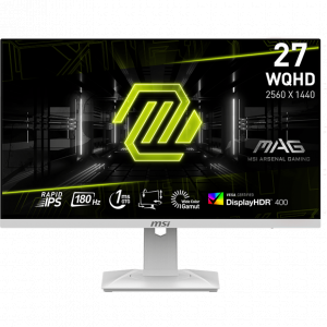 Монитор 27 MSI MAG 274QRFW 27 16:9 WQHD(2560x1440) Rapid IPS,1ms, 1000:1, 100M:1, 400nit, 178/178, 2xHDMI 2.0b, DP 1.4a, Tilt, Swivel, Height,Pivot,VESA,180Hz,White,1y w-ty, фото 