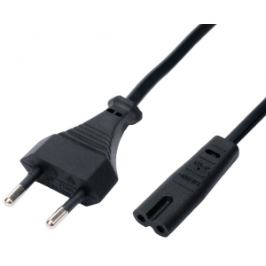 Кабель питания Cablexpert PC-184A-VDE-1.8M CEE 7/16-C7, 2x0.75мм2, 2.5А, VDE, угл.разъемы, 1.8м, черный, пакет, фото 