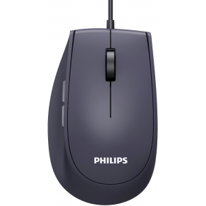 Проводная мышь Philips SPK7327, 5 кноп., USB 2.0, 1600dpi, бесшумная, чёрный, фото 