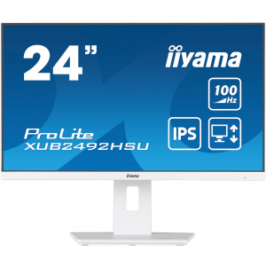Монитор LCD Iiyama 23.8'' XUB2492HSU-W6 белый {IPS 1920x1080 100Hz 0.4ms HDMI DisplayPort USB M/M Pivot}, фото 