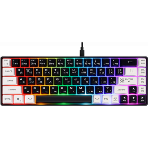 Игровая клавиатура проводная Defender Aris GK-349 RU,черн/бел,68кн+FN,радуж,1.5м, фото 