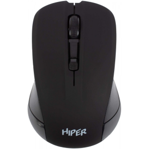 Мышь беспроводная HIPER HOMW-101 /1000-1600 dpi/оптический/4 кнопки/Soft-touch покрытие/USB-приемник/2,4 ГГц/батарея 1хАА/черный (HOMW-101), фото 