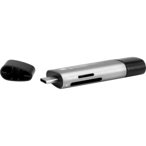 Устройство чтения карт памяти USB 2.0/Type C Digma CR-СU2520-G серый, фото 