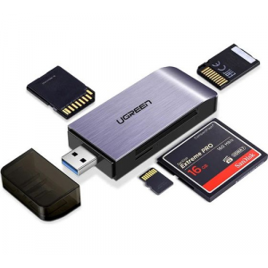 UGREEN Картридер CM180-50541, USB 3.0 - SD+MicroSD+Memory Stick, серый, фото 