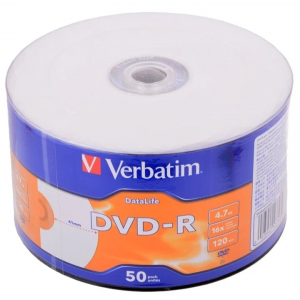 Диск DVD-R Verbatim 4,7 Gb 16x DataLife Inkjet Printable, Shrink, 50 шт (43793), фото 
