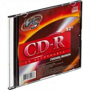 Диск CD-R VS 700 Mb, 52x, Slim Case (5), (5/200)., фото 