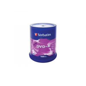 Диск DVD+R Verbatim 4.7Gb 16x Cake Box (100шт) (43551), фото 