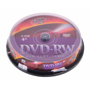 Диск DVD-RW VS 4.7 Gb, 4x, Cake Box (10), (10/250)., фото 