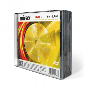 Диск DVD-R Mirex 4.7 Gb, 16x, Slim Case (5), (5/200), фото 