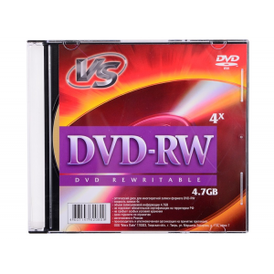 Диск DVD-RW VS 4.7 Gb, 4x, Slim Case (5), (5/200)., фото 