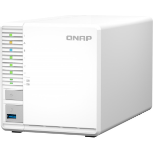 Сетевое хранилище SMB QNAP TS-364-4G NAS 3 HDD, 4-core Intel Celeron N5105/N5095 2.0 up to 2.9 GHz, 4 GB RAM (1x4 GB) up to 16 GB (2x8GB), 2.5 Gigabit Ethernet, 2xUSB 3.2 Gen 2 (10Gbps), 1xUSB 3.2 Gen 1, 2xM.2 PCIe Gen 3 x2 slots, фото 
