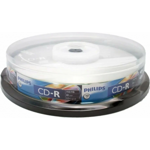 Диск CD-R Philips 700Mb 52x Cake Box (10шт) (CR7D5SB10/97), фото 