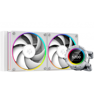 Система водяного охлаждения ID-Cooling SL240 WHITE Soc-AM5/AM4/1151/1200/2066/1700 4-pin 14-30dB Al+Cu 300W LED Ret, фото 