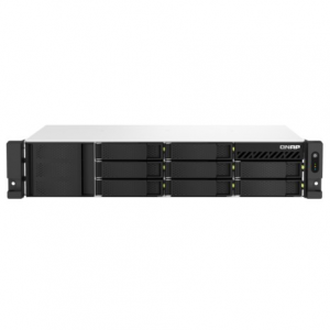 Сетевое хранилище SMB QNAP TS-873AeU-RP-4G NAS 8 HDD trays, 2x 2.5 GbE. 64-bit 4-core AMD V1500B 2,2 GHz, 4 GB. RAM (1*4 GB) up to 32GB (2*16 GB), 2 x M2 2280 (PCIe Gen3 x 1), 2xPSU W/o rail kit RAIL-B02, фото 