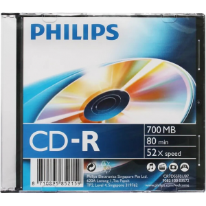Диск CD-R Philips 700 Mb, 52х, Slim Case (1), фото 