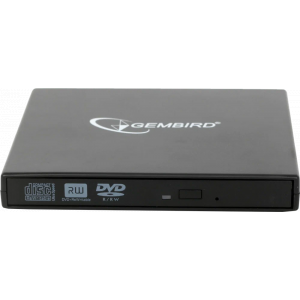 Оптический привод внешний с интерфейсом USB Gembird DVD-USB-02 пластик, черный, фото 