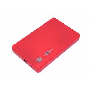 Бокс для жесткого диска 2,5 пластиковый USB 2.0 DM-2508 красный, фото 