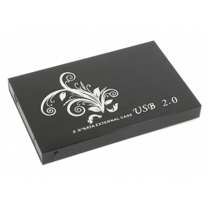 Бокс для жесткого диска 2,5 алюминиевый USB 2.0 DM-2512 черный, фото 