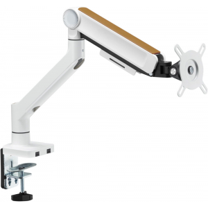 Кронштейн для мониторов Ultramounts UM732W белый/коричневый 17-32 макс.8кг крепление к столешнице поворот и наклон, фото 