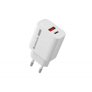 Defender Сетевое ЗУ UPA-130 USB-C/PD30W + USB-A/QC3.0, белый., фото 