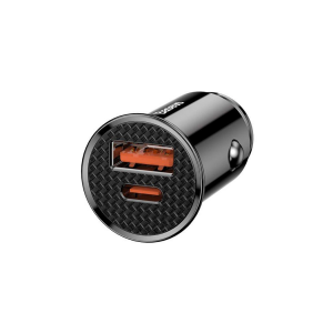 Автомобильное зарядное устройство с двумя портами (USB-A QC 3.0 + USB-C PD) со световой индикацией, 51Вт, черное REXANT, фото 