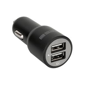 Автомобильное зарядное устройство 2A, 2 USB, 1A+1A черный, кабель Apple 8 pin в комплекте, фото 