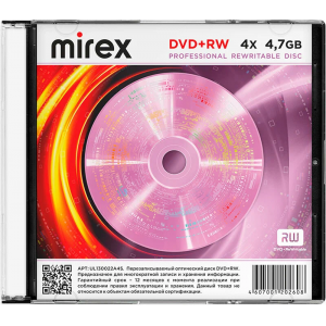 Диск DVD-RW Mirex 4.7 Gb, 4x, Cake Box (50), (50/300), фото 