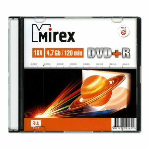 Диск DVD+R Mirex 4.7 Gb, 16x, Slim Case (1), (1/200), фото 