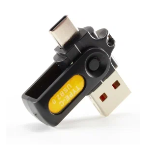 Кард ридер MicroSD/SD с разъёмами USB и Type C, фото 