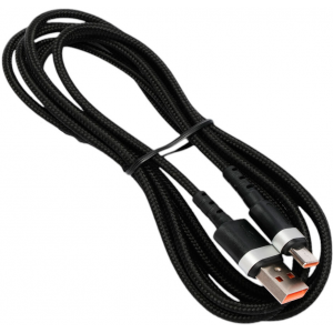 Кабель USB2.0 Cablexpert CCP-USB2-AMCM-66W-1.8M, AM/Type-C, 6A, 66Вт, QC3.0, оплетка, медь, 1.8м, черный, пакет, фото 