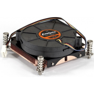 Кулер ExeGate EX286162RUS ESNK-0049.PWM.1U.115x.Cu (Медный, 1U, LGA1150/1151/1155/1156/1200, TDP 115W, Fan 75mm, PWM, 2000-5000RPM, 2 ball bearing, 4pin, 46-54db, ресурс 70000 часов, 345г, на винтах, с термопастой, Retail box), фото 