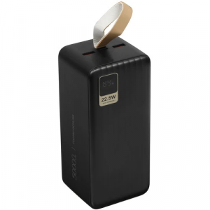 Мобильный аккумулятор Perfeo Powerbank WATERFALL 50000 mAh/LED дисплей/PD + QC 3.0/Type-C/2 USB/Выход: 5A, max 22.5W/Black (PF_D0186), фото 