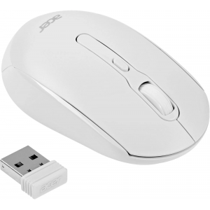 Мышь беспроводная Acer OMR308 белый, 1600 dpi, радиоканал, Bluetooth, USB, кнопки - 4, фото 