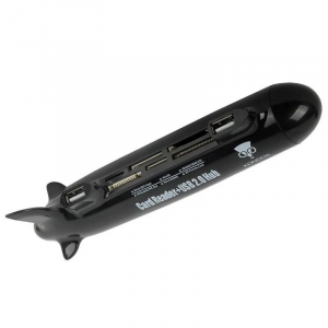 USB 2.0 HUB 5 port Konoos UK-40 (5 портов + 6 разъемов для SD/SDHC/MMC/MicroSD/T-Flash), фото 
