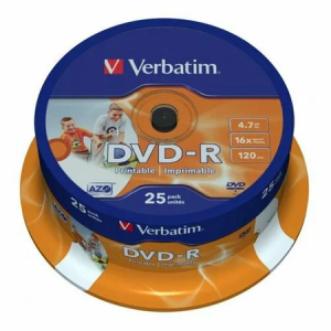 DVD-R VERBATIM 4.7 Gb 16x Cake Box 25pcs, фото 