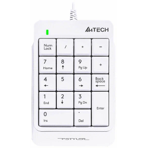 Числовой блок A4Tech Fstyler FK13P белый USB slim для ноутбука, фото 